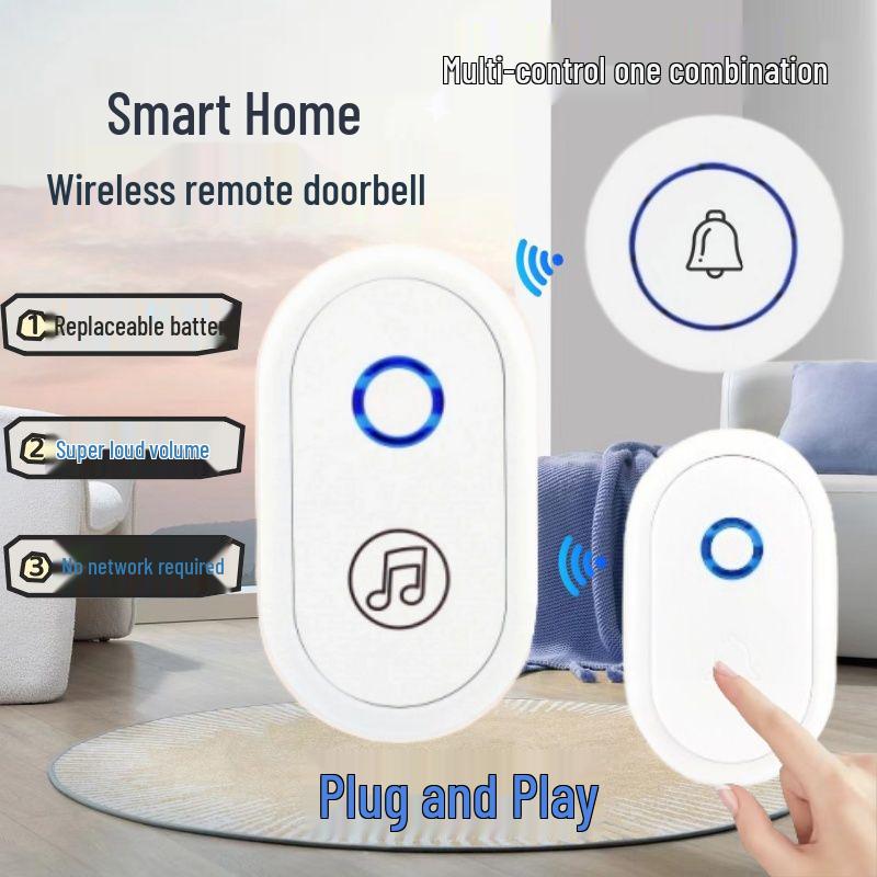 Long-Range Home Wireless Doorbell with Dual Receivers and Remote Control for Seniors