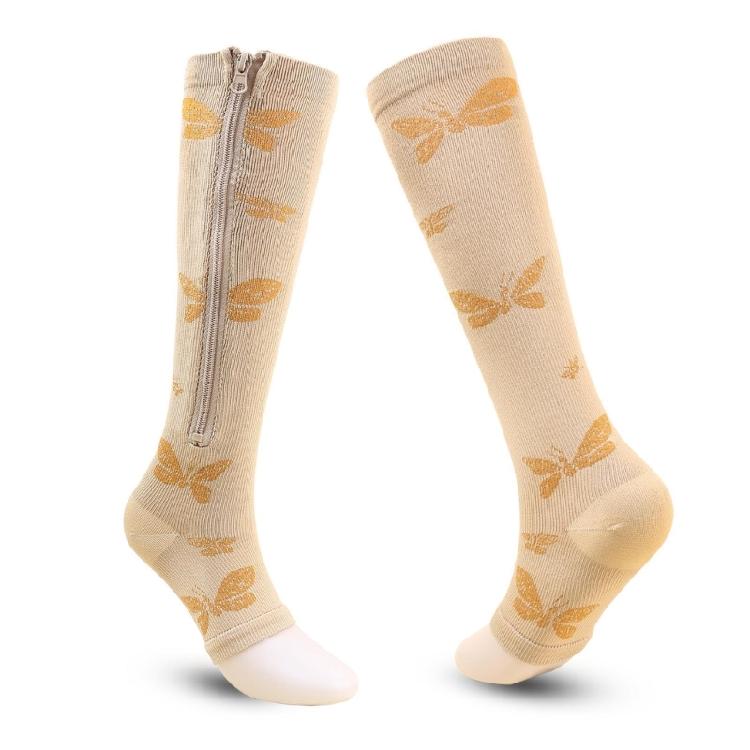 15-20mmHg Zip Socks Zippr Compression Socks for Women and Men Toeless Calf Socks
