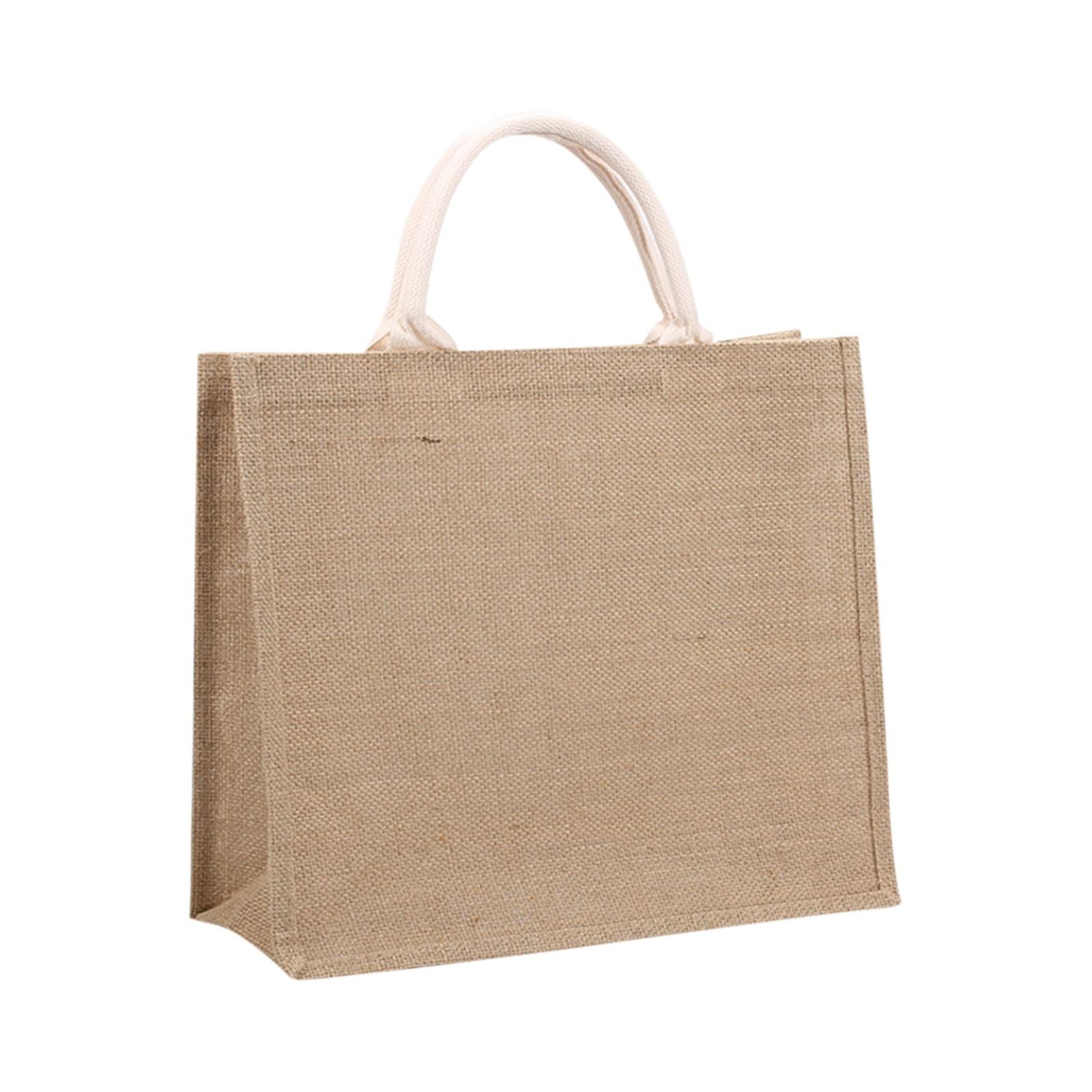 Непечатная льняная сумка-тоут Продукт-компаньон Подарок Льняная пеньковая джутовая сумка Сделай сам Расписанная вручную льняная сумка One Size 698₽