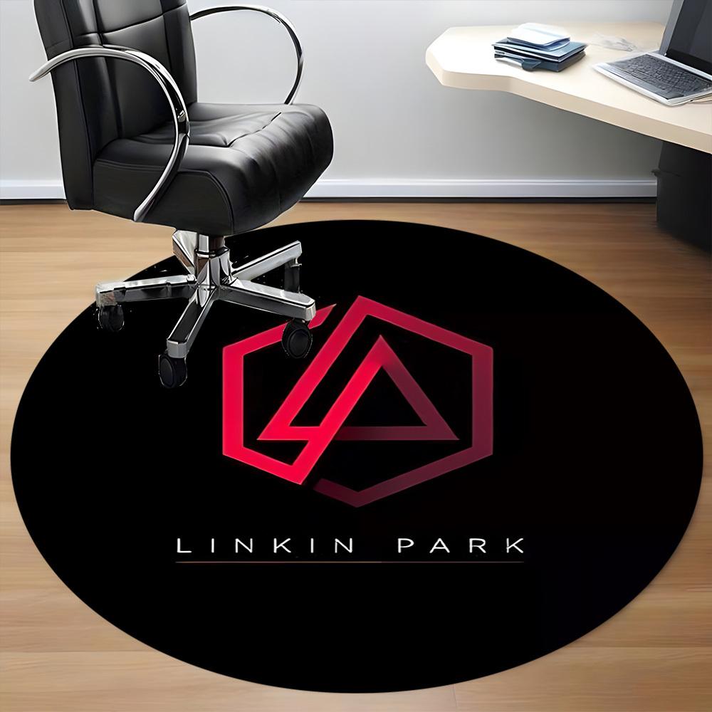 1 Pezzo Tappeto Rotondo da Ufficio Linkin Park, Antiscivolo, Morbido e Durevole Tappeto da Ufficio per Decorazione d'Interni, Perfetto per Ufficio, Bella Decorazione