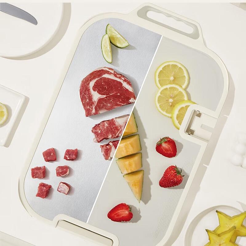 VELOSAN Antibacterial Double-Sided Stainless Steel Cutting Board