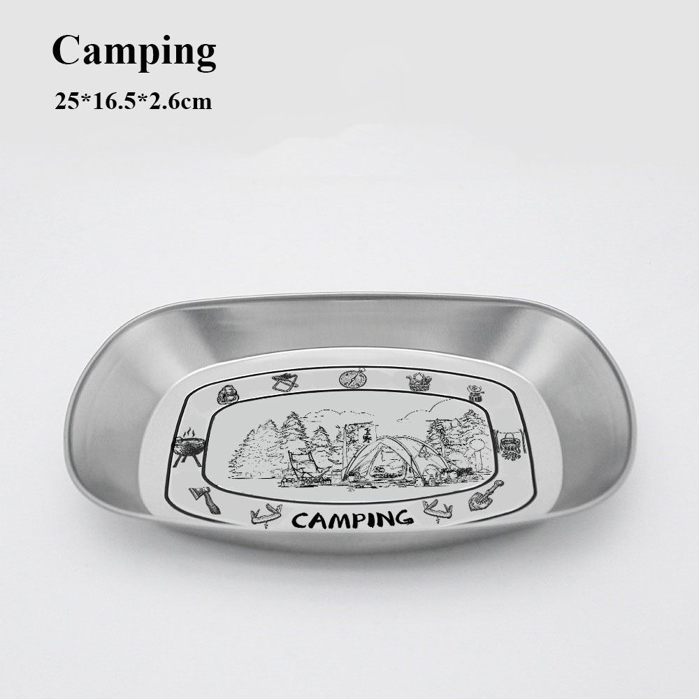 6 stylů Retro talíř na ovoce Ekologický malý podnos Venkovní kempování