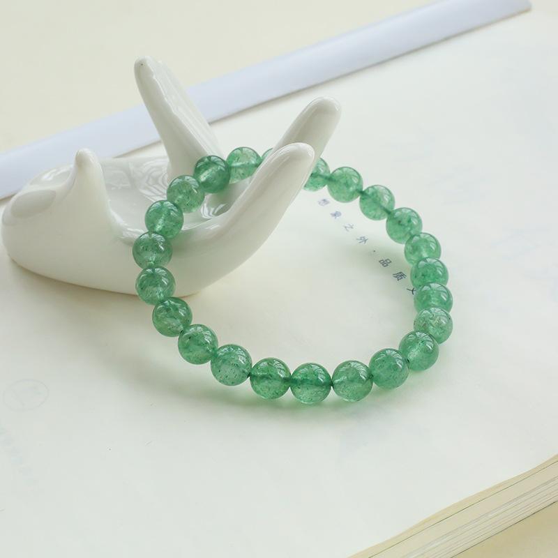 Natural Green Strawberry Bracelet Beaded Beads Diy Jewelry Green Crystal Bracelet Jewelry