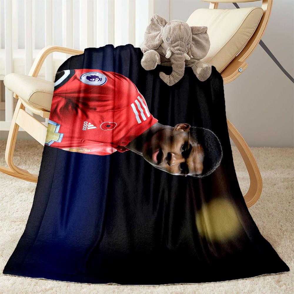 Manchester United's Rashford Applauds Fans Blanket Soft & Cozy Suitable for Bedding Couch Livingroom Four Seasons Multipurpose Modern Style
