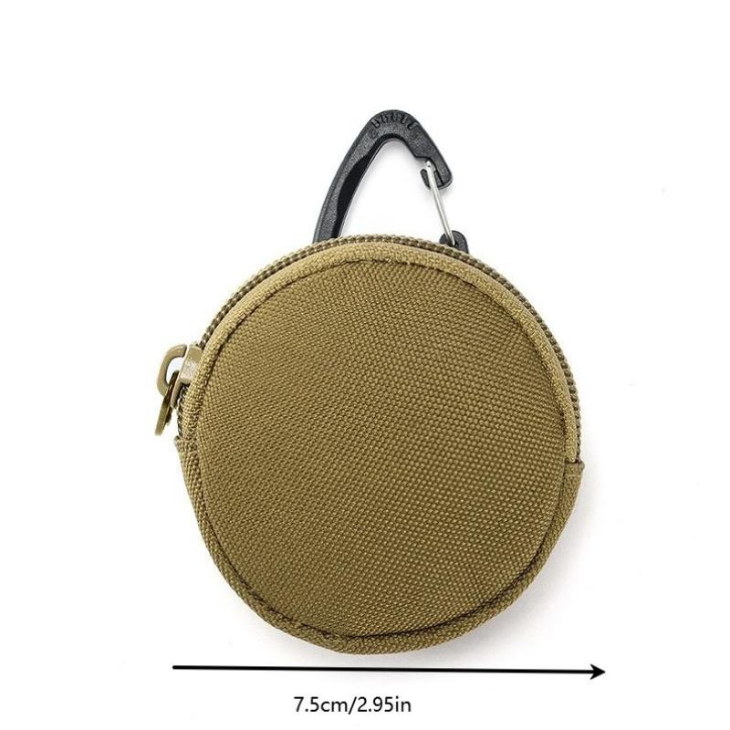 Sports And Outdoor Tactical Earphone Case Hanging Bag Key Case Round Mini Coin Purse Simple And Fashionable Storage