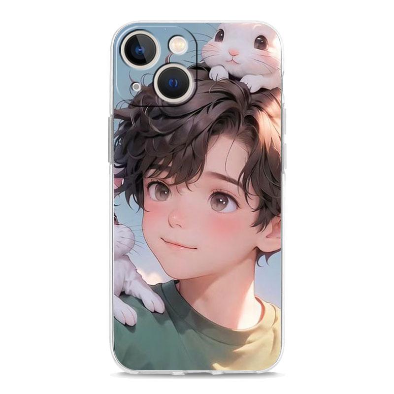 Phone Case For iPhone 17 Cases iPhone Air 16 15 12 13 14 Pro Max 7 8 Plus 16Pro iPhone11 Soft Cover Cute Boy Girl Couple