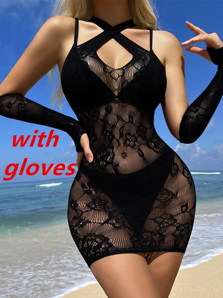 Transparent Seductive Women'S Sexy Fishnet Hollow See Through Bodycon Hip Dress Fashion Night Club Party Wear Erotic Mesh Skirt