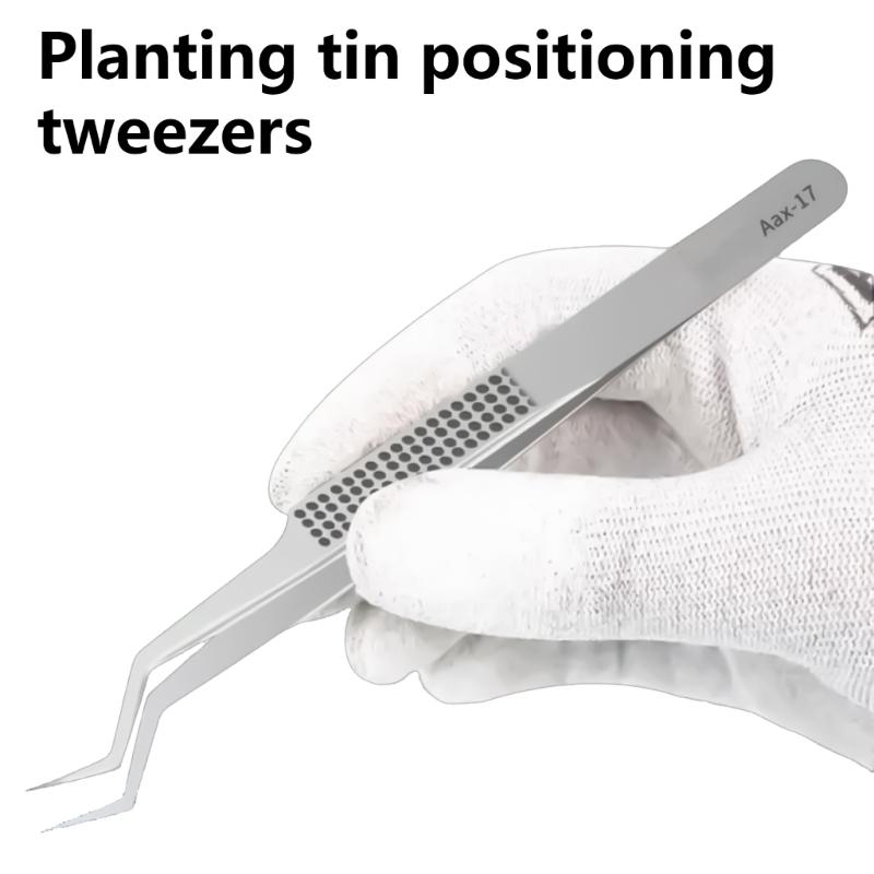 Chip Tin Positioning Tweezers Nonmagnetic Stainless Steel Anticorrosion Solder Electronics Repair Soldering Tweezers