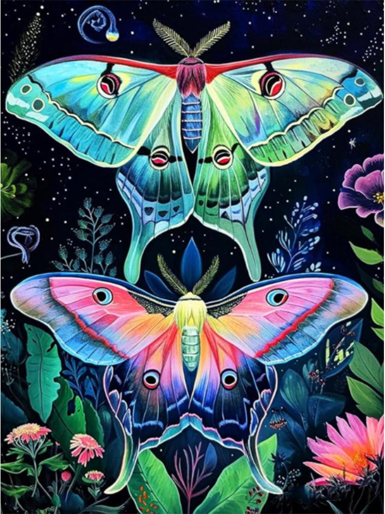 5DDIY Diamond Painted Butterfly Animal Diamond Cross Embroidery Dream Flower Embroidery Landscape Home Wall Decoration