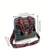 Stylish One Boho-Chic Embroidered Crossbody Bag for Women - Adjustable Strap, Foldable Design with Zip Closure