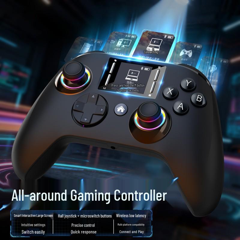 All-Round Esports Game Controller with RGB Lights, Type-C Interface, Screen Display, Full Functionality, and Smart Interaction.