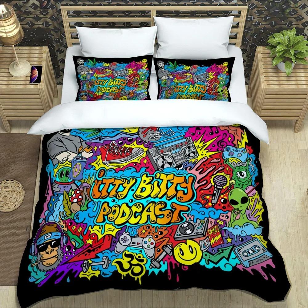 American carton ilustration Print Polyester Beding SetsChildren or Adult Peoples for Beds Comfortable Quilt Cover