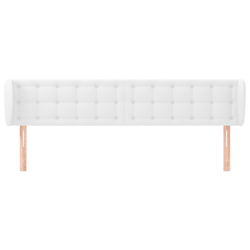 Vidaxl Wingback Headboard, White, 203X23X78/88 Cm, Faux Leather
