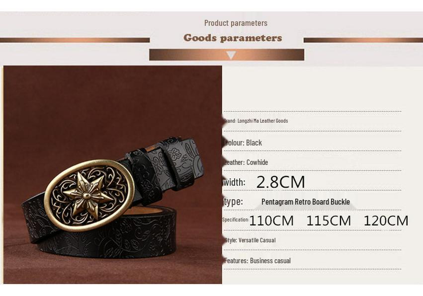 Women's Korean Court Style Antique Cowhide Leather Belt - Retro Decorative Waistband