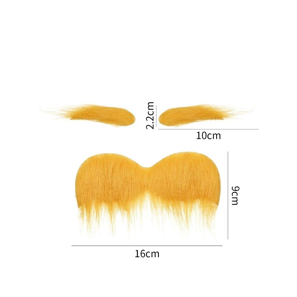 Self Adhesive Fake Beard Yellow Color Cosplay Outfit Accessories Mustaches Set  Outfit Styling