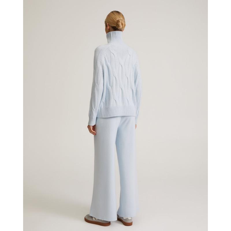 Women's Fall and Winter Long-sleeved Turtleneck Loose Casual Sweater Set