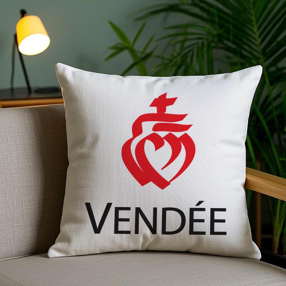 France Vendee Cushion Cover Soft Short Plush Double-Sided Printing Home Decor Machine Washable Pillow Case Gift