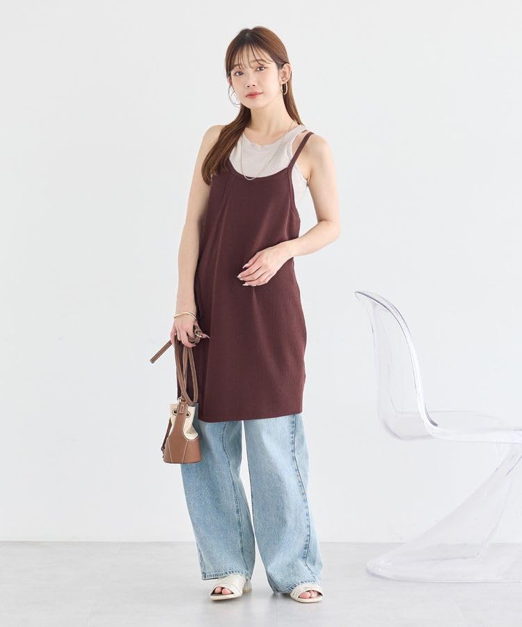 Apron Soubari Camisole Dress Brown F