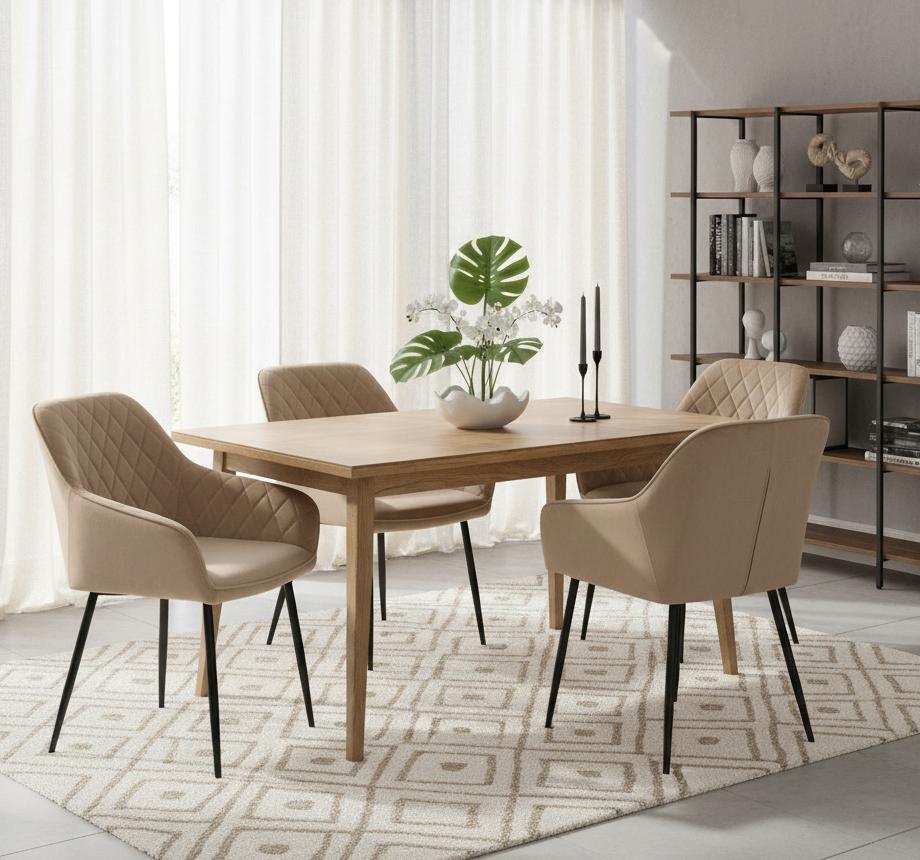 Upholstered Chair Rello Velvet Beige