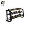 Xilu 390kg Rubber-Coated Dumbbell Set with 3-Tier Rack