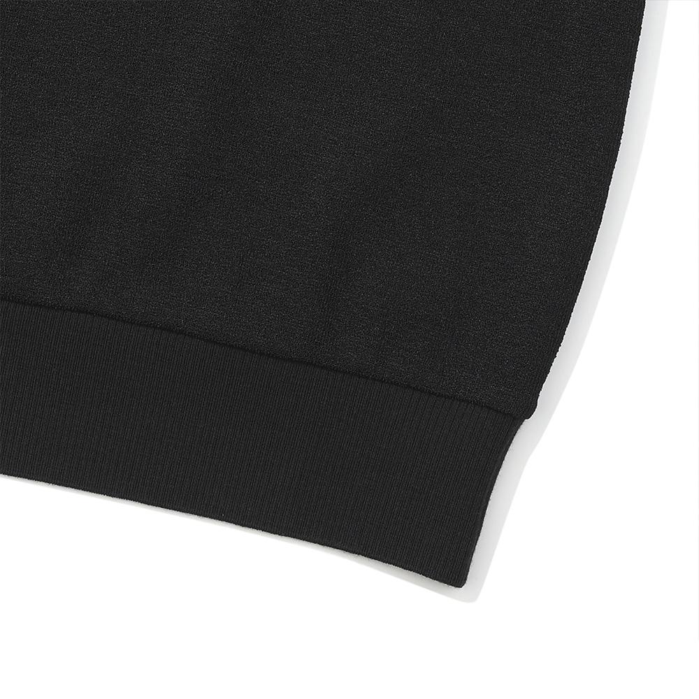 Knit-Like Half-Zip Hoodie Sweatshirt Black (Woman)