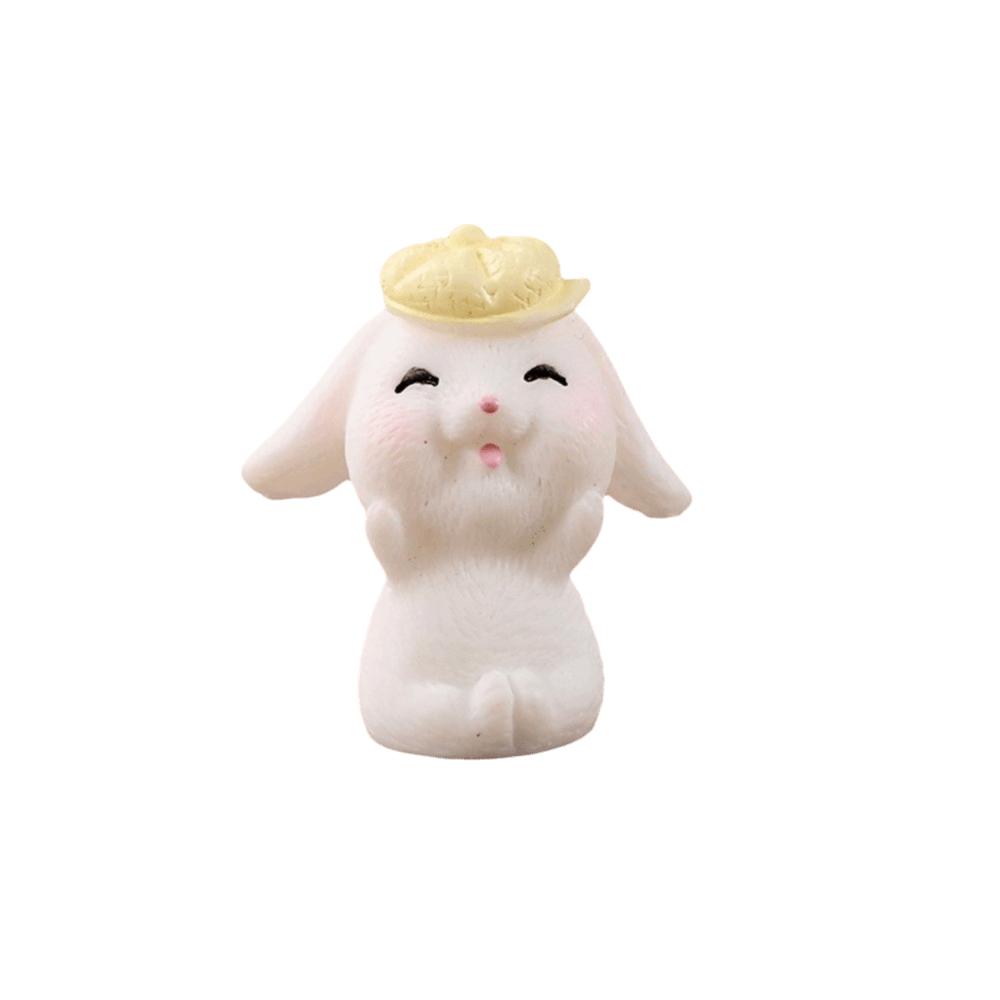 Resin Micro Landscape Decor White Rabbit Mid-Autumn Festival Desk Figurines Mini Ornaments  Home