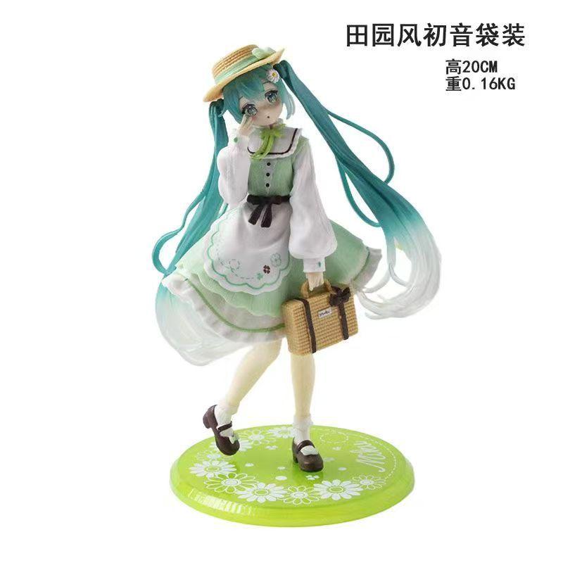 Новые Hatsune Miku Пасторальная Ручная работа Пейзаж Модель Домашний Декор Анимация аниме Красивая Девушка Настольный Декор Коллекция Подарок