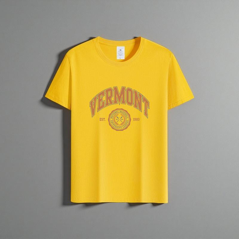 Sommer Neues Unisex Vielseitiges Reines Baumwoll-T-Shirt Modisches Lässiges Rundhals-Oberteil Atmungsaktives Locker Sitzendes Bedrucktes Kurzarmhemd