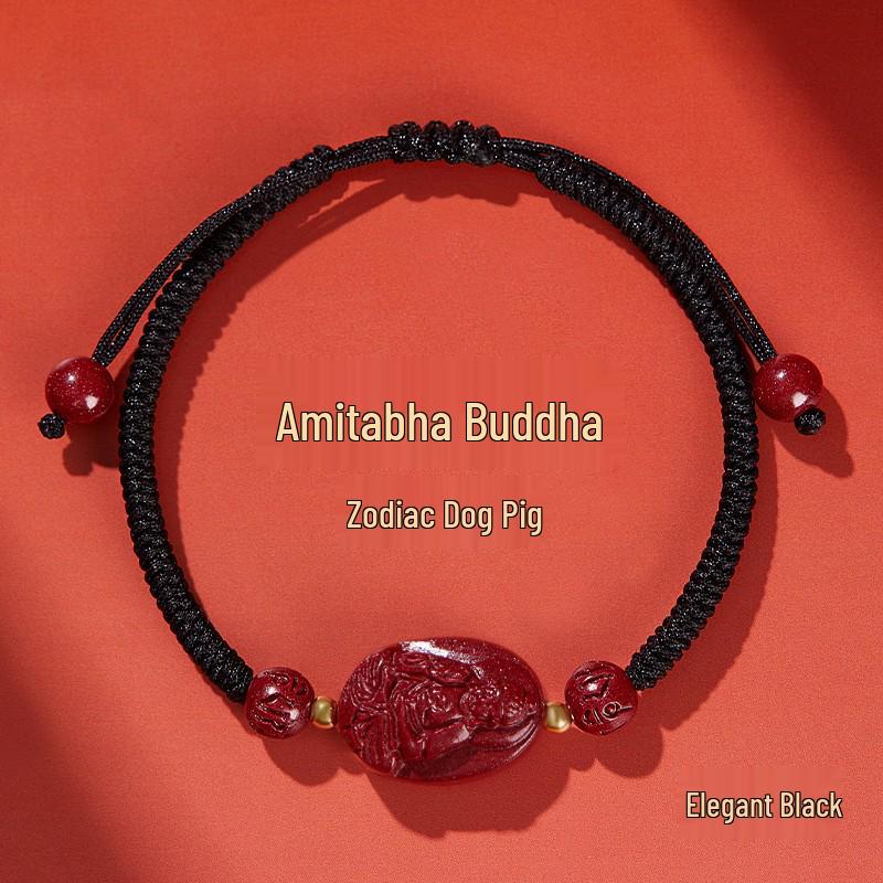 2025 Dragon Year Cinnabar Zodiac Guardian Hand-Woven Red Rope Bracelet for All Genders and Children