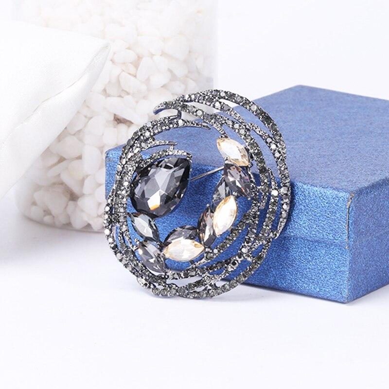 

Blucome блестящая красочная брошь с цветком для пальто, костюма, сумки, булавки для свадебной вечеринки, ювелирные изделия, подарок на Новый год чёрный