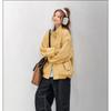 Autumn Loose Plaid  Patchwork Coat Womens Casual Baseball Jacket Stylish Outerwear