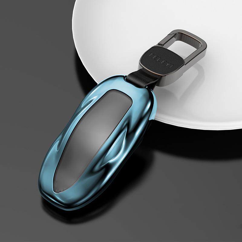 S Car Remote Key Fob Case Cover With Belt Aluminum Alloy Key Shell For Tesla Model S Model 3 Model X Model Y