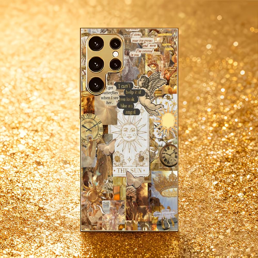 

Illustration Fashion Atmosphere High-end Electroplating Glass PhoneCase for Samsung Galaxy S26 S25 S24 S23 S22 S21 FE,Ultra,Plus GalaxyS24FE
