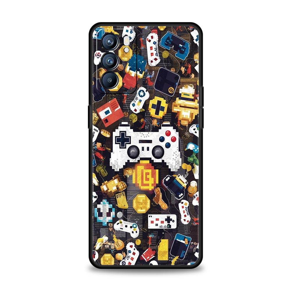 Game Controller Graphic Phone Case For Oppo A17 A31 A54 A57 A78 A79 A98 Find X5 X6 Reno 6 7 8 10 11 12 13 F Pro Soft TPU Cover