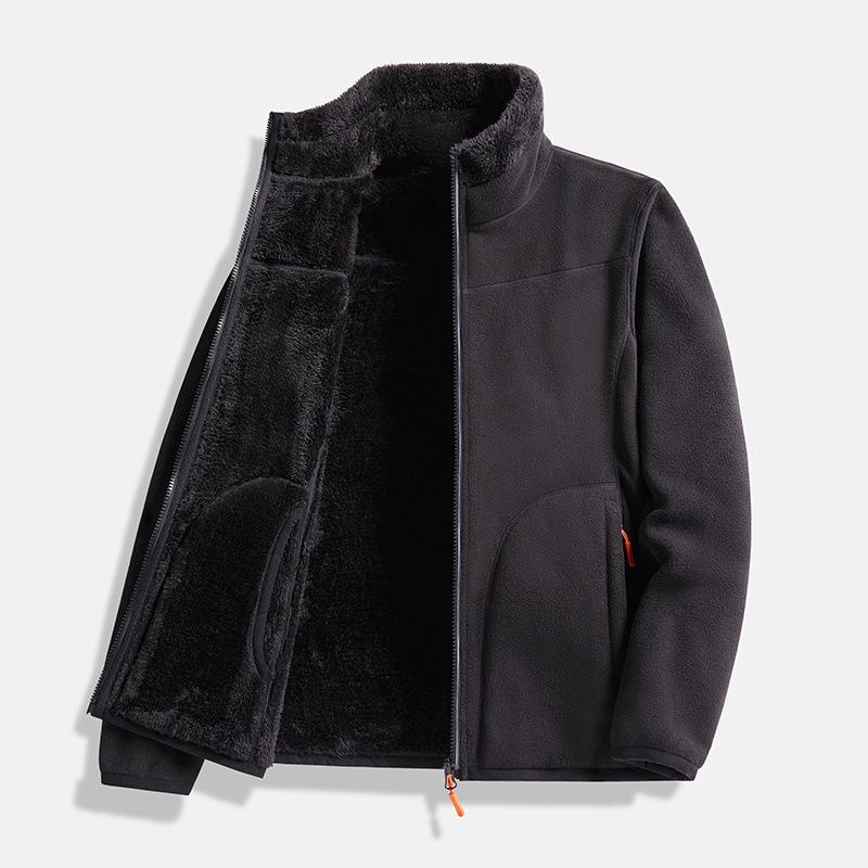 

Двусторонняя куртка из полар-флиса HJCAMEL - Унисекс, осенне-зимний тренд, толстый коралловый флис, одежда для улицы. 4XL