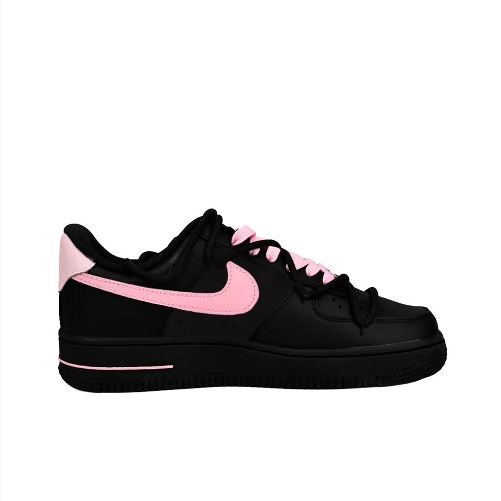 Nike Air Force 1 Růžová Kožená Odolná proti oděru Nízké Skateboardové Boty Dámské Černá Růžová DD8959-001(Tým1039-)