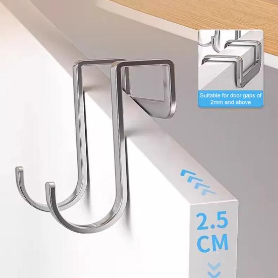 Over Cabinet Door Hook Stainless Steel Door Hanger for Closet Kitchen Cabinet Wardrobe Dorm Bathroom
