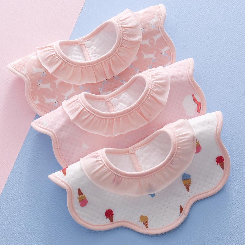 

New Arrival: Pure Cotton Waterproof Baby Drool Bib - Petal Design