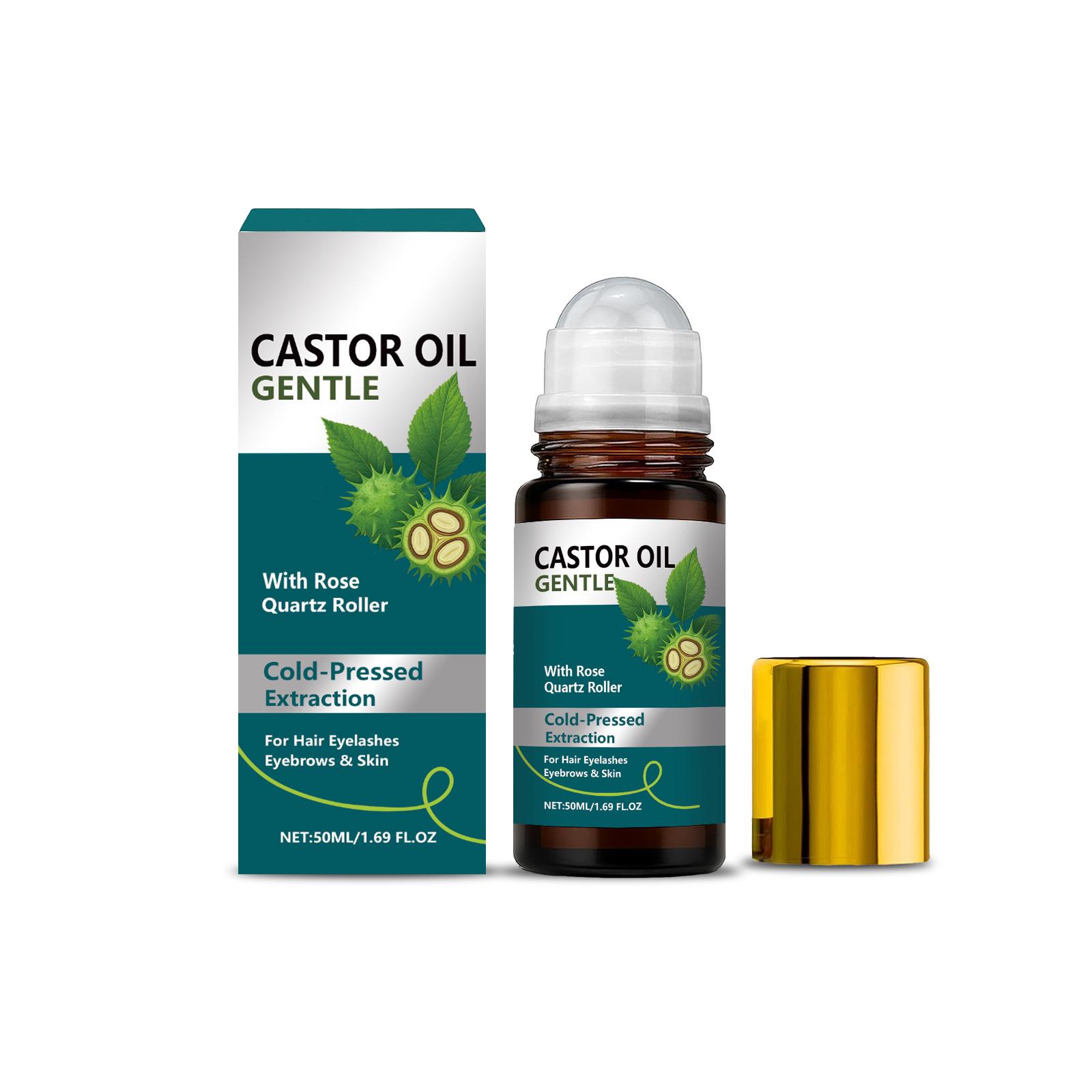 

Organic Castor Oil, Castor Oil Roller, For Hair Growth, Eyelashes, Eyebrows And Skin, Deep Moisturizing(50ml) One Size білий