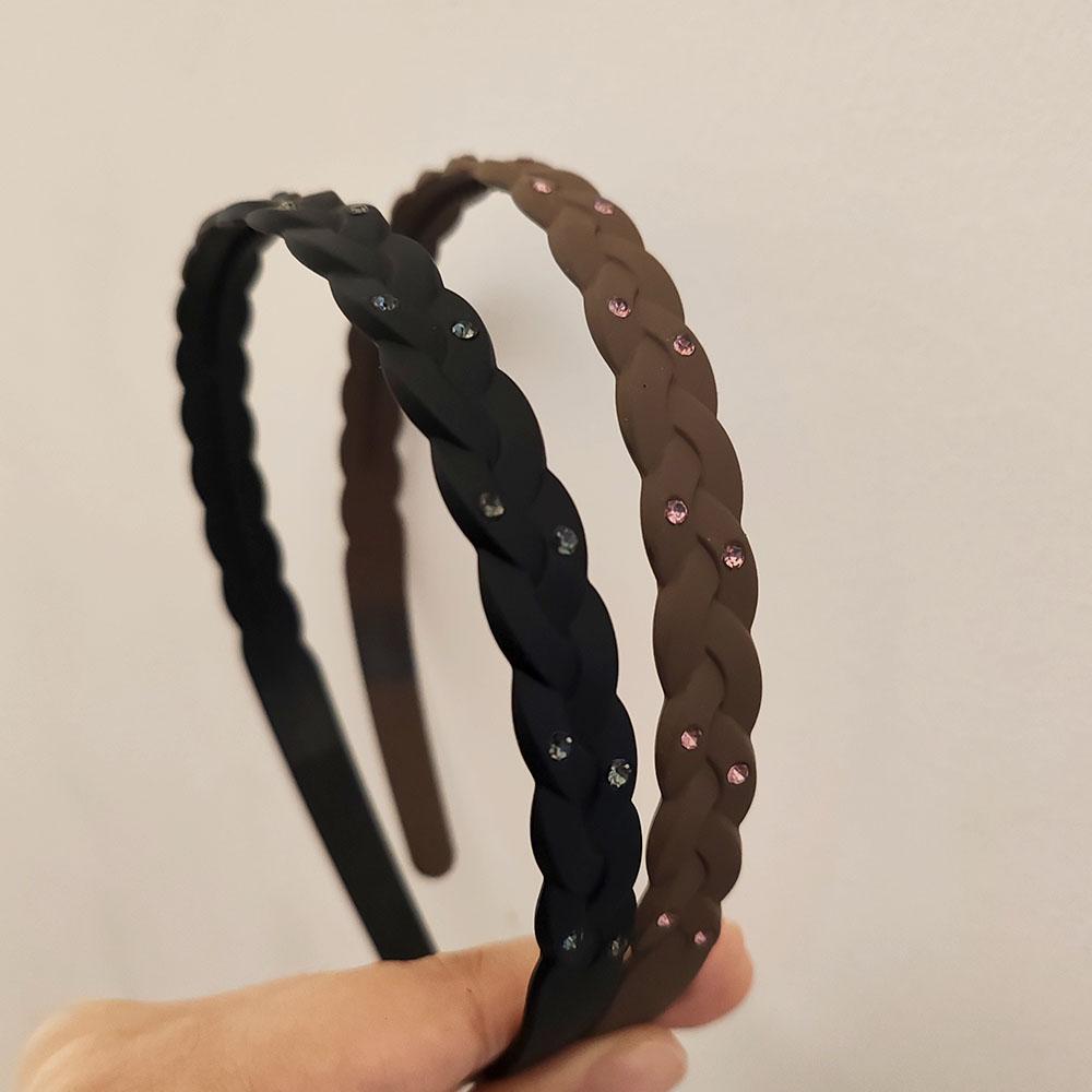 

спортивная повязка на голову для умывания, давящая на волосы, противоскользящая, зубчатая, простая и с бриллиантовой отделкой, 2 шт., Кристалл, Винтаж