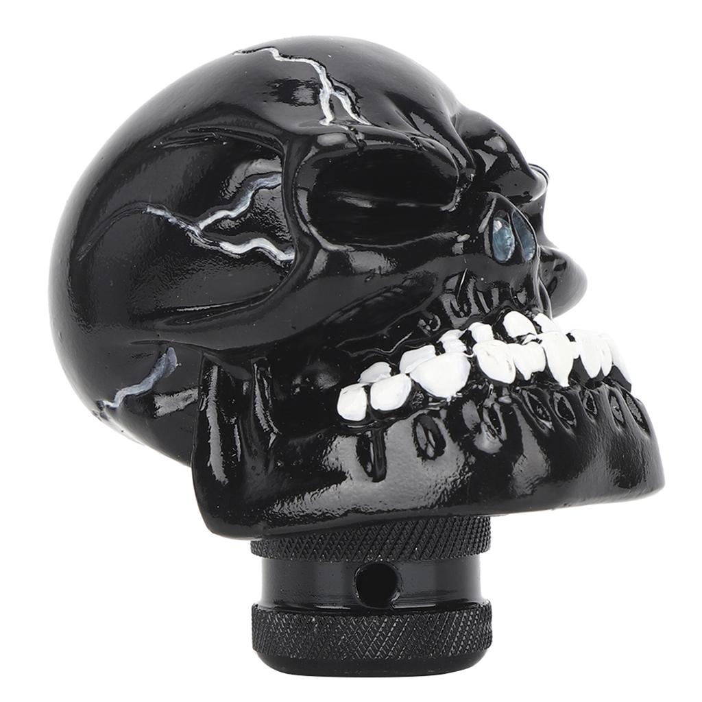 Skull Head Stick Manual Shift Knob Lever Modified Shifter Gear 8MM  10MM  12MM AdaptersBlack