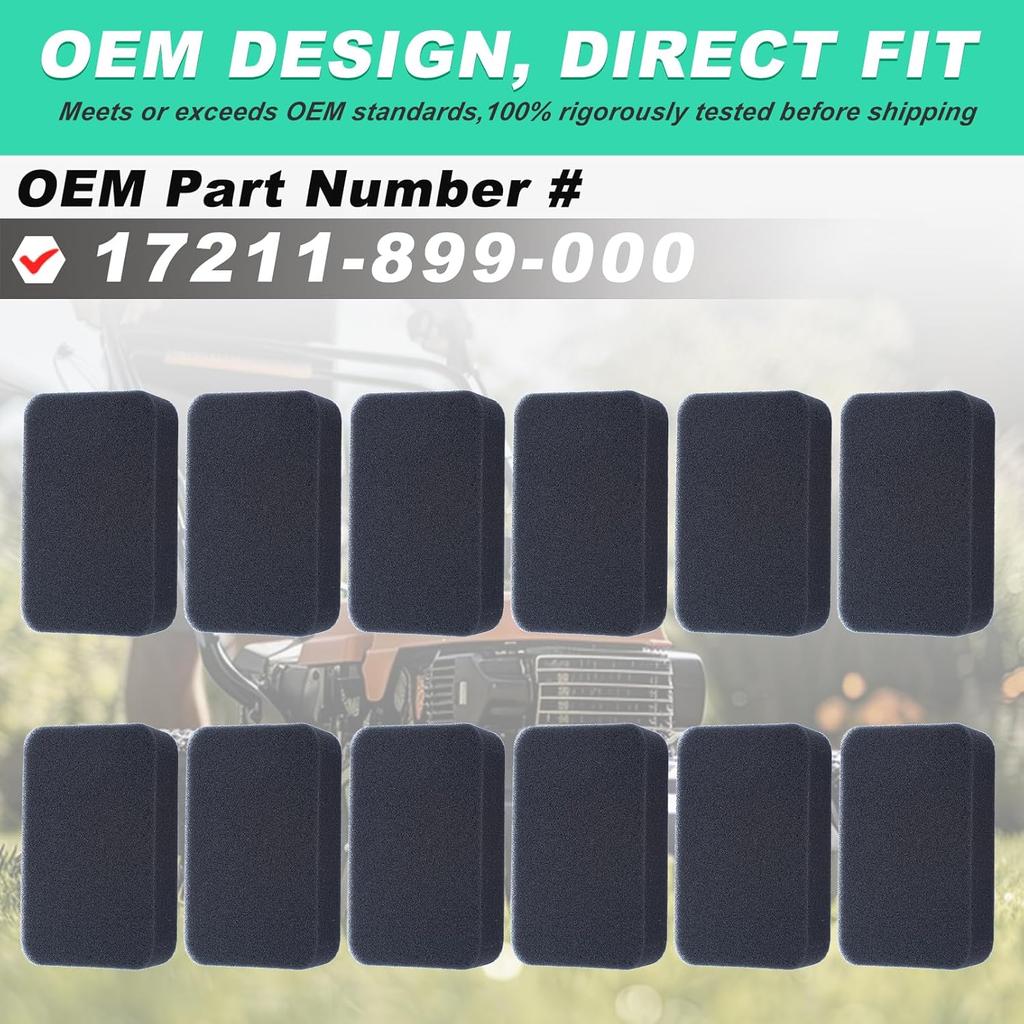 17211-899-000 Air Filter - 12 Pack Air Filter for Honda GX240 GX270 GX340 GX390 Engine & GP5500 GP6500 EB5000X EM5000SX EB5000 EB6500 EB3500 EB5000