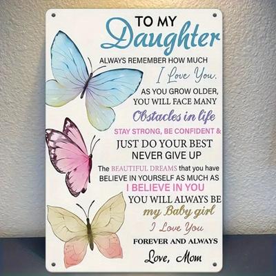 [ Panneau en fer]    Citations Chérir Fille Panneau en fer | Décor mural pour salon, chambre, cuisine et bureau | Cadeau parfait pour