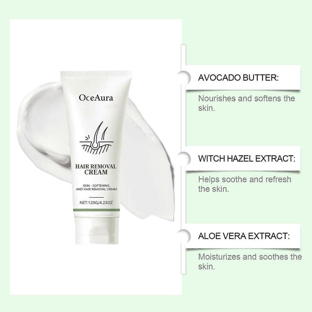 Offerta a tempo limitato!!Oceaura Crema Depilatoria Delicata per Pelle e Capelli, Con i Suoi Ingredienti Delicati, Idrata, Nutre E Leviga il Corpo, Rimuovendo i Peli Delicati