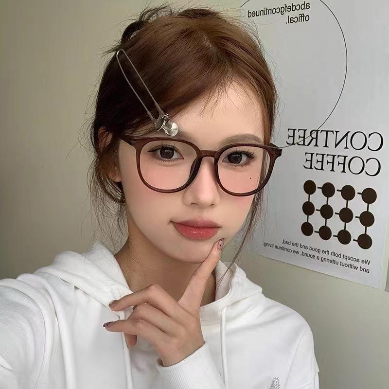 Ultra Light Large Round Frame Photochromic Near Sight Glasses Anti Blue Light Myopia Glasses Finished Minus Eyewear 0 To -4.0