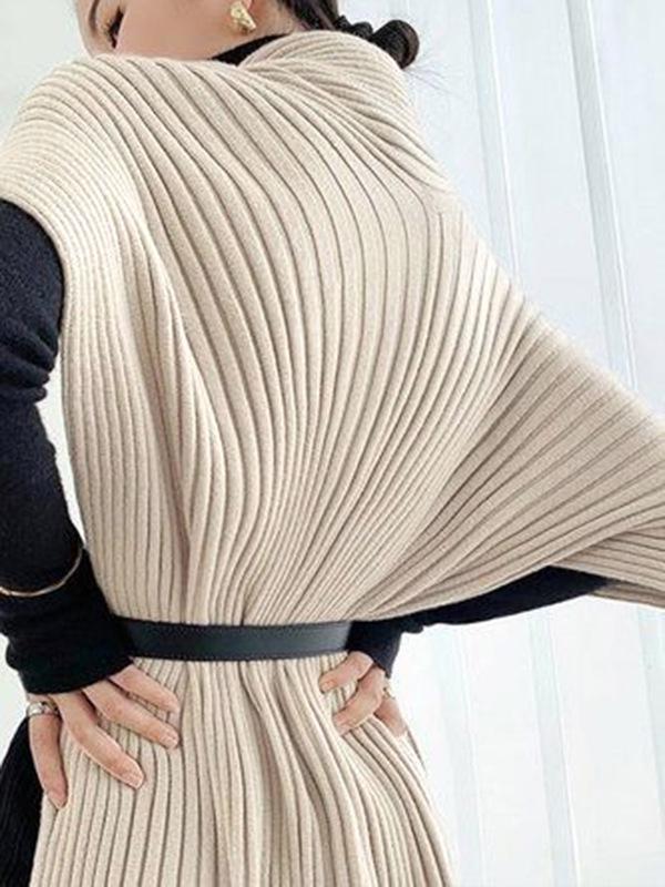 Asymmetrical High Neck Patchwork Sweater