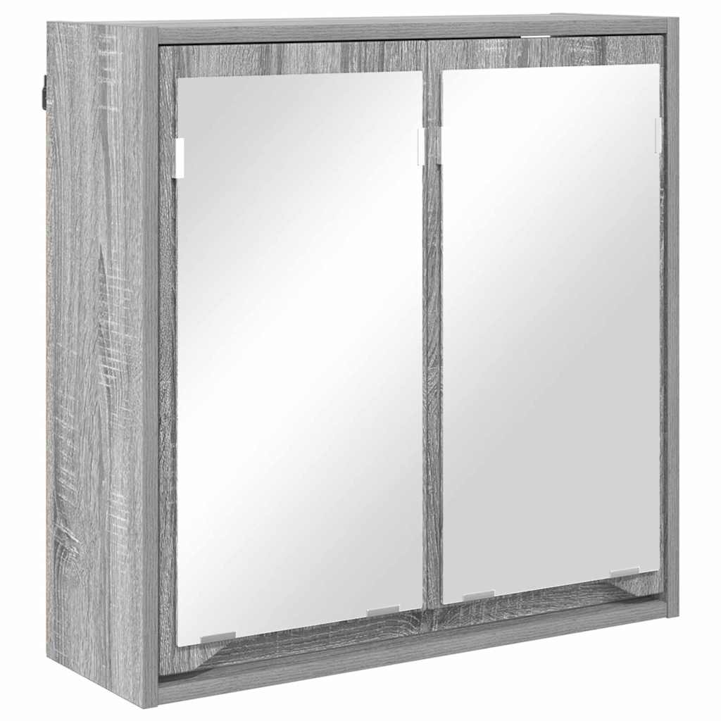 Bathroom Mirror Cabinet with Door Grey Sonoma 60 x 20 x 60 cm