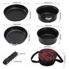 Open Fire Cookware Black Stackable Camping Pot Prevent Sticking Aluminum Alloy BBQ