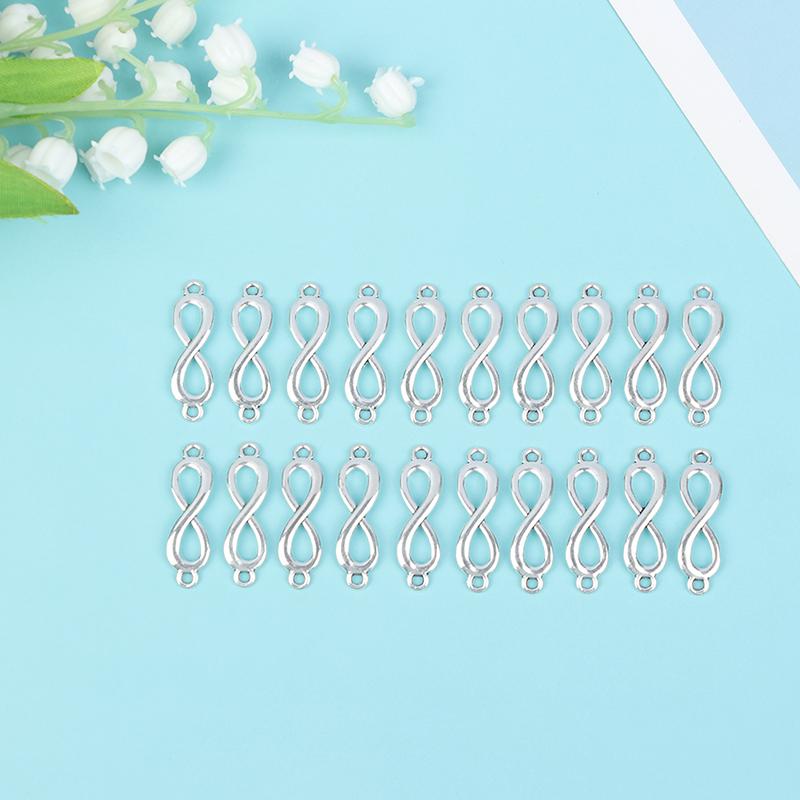 20Pcs Charms Link Infinity Symbol Connection Silver Color Pendants Diy Making