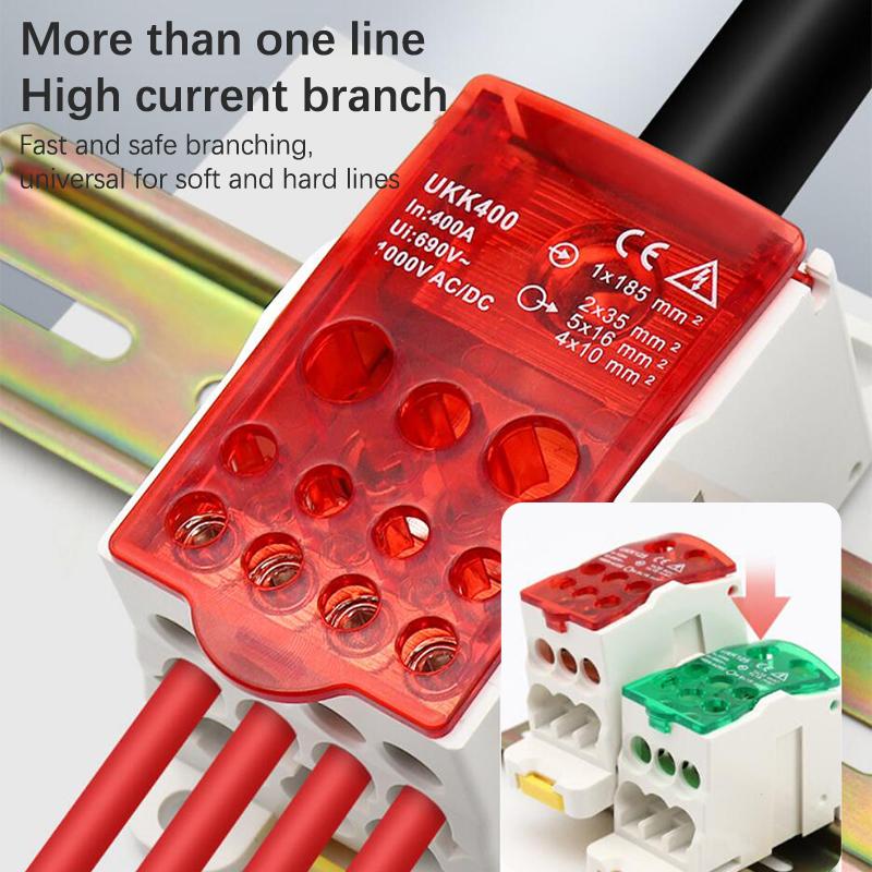 Ukk80A Terminal Block Rail Distribution Box Universal Electric Wire Connector End Covers End Brackets
